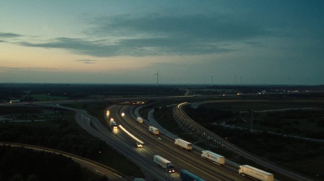Internationale Handelsverbindung bei Nacht